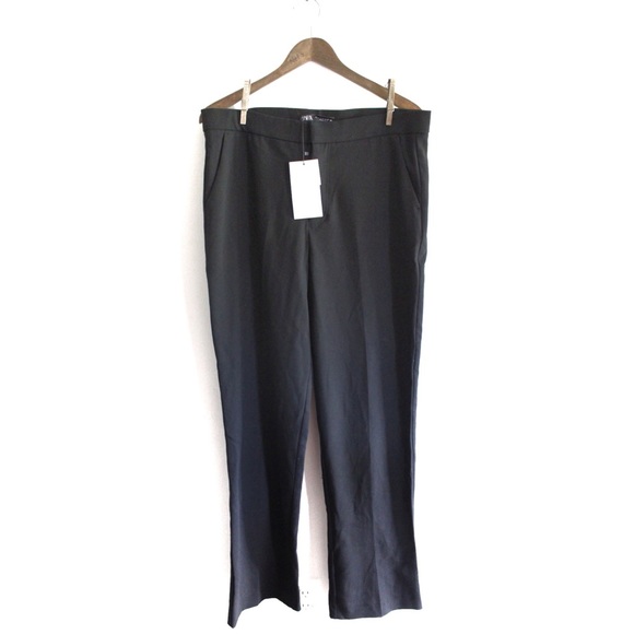 Zara NWT Black Pants with Vented Back Hem XL - Picture 4 of 14